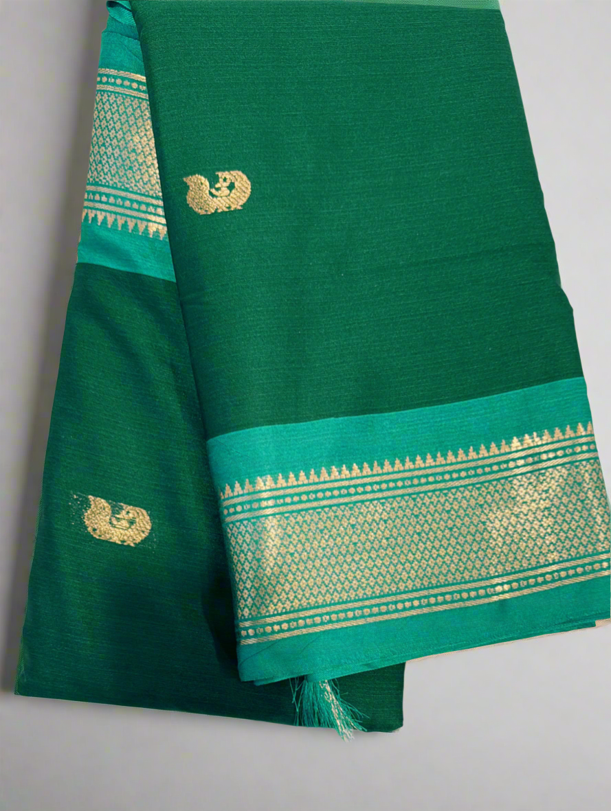 Green and Blue Paithani