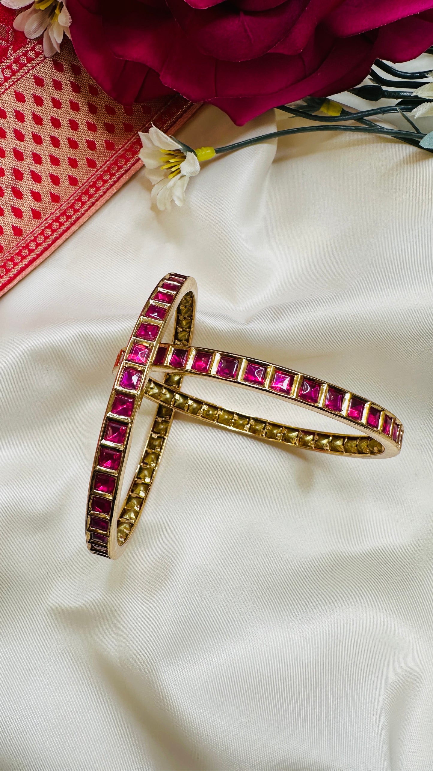 Pachi Kundan Ruby - Set of 2