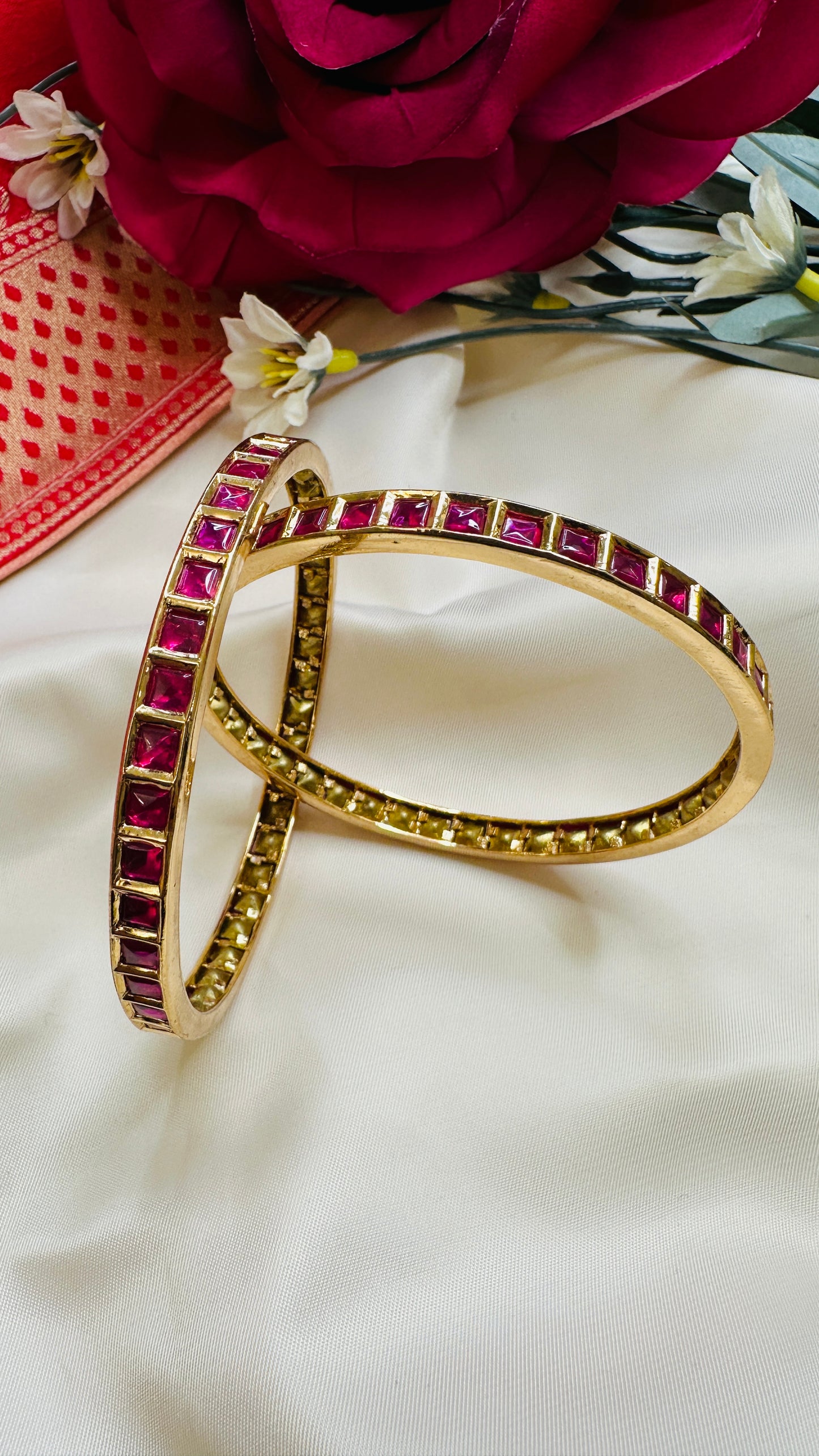 Pachi Kundan Ruby - Set of 2