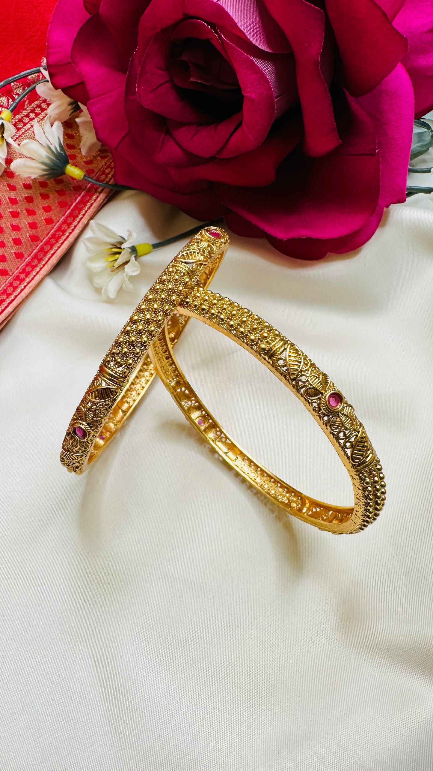 Simple Golden Bangles - Set of 2