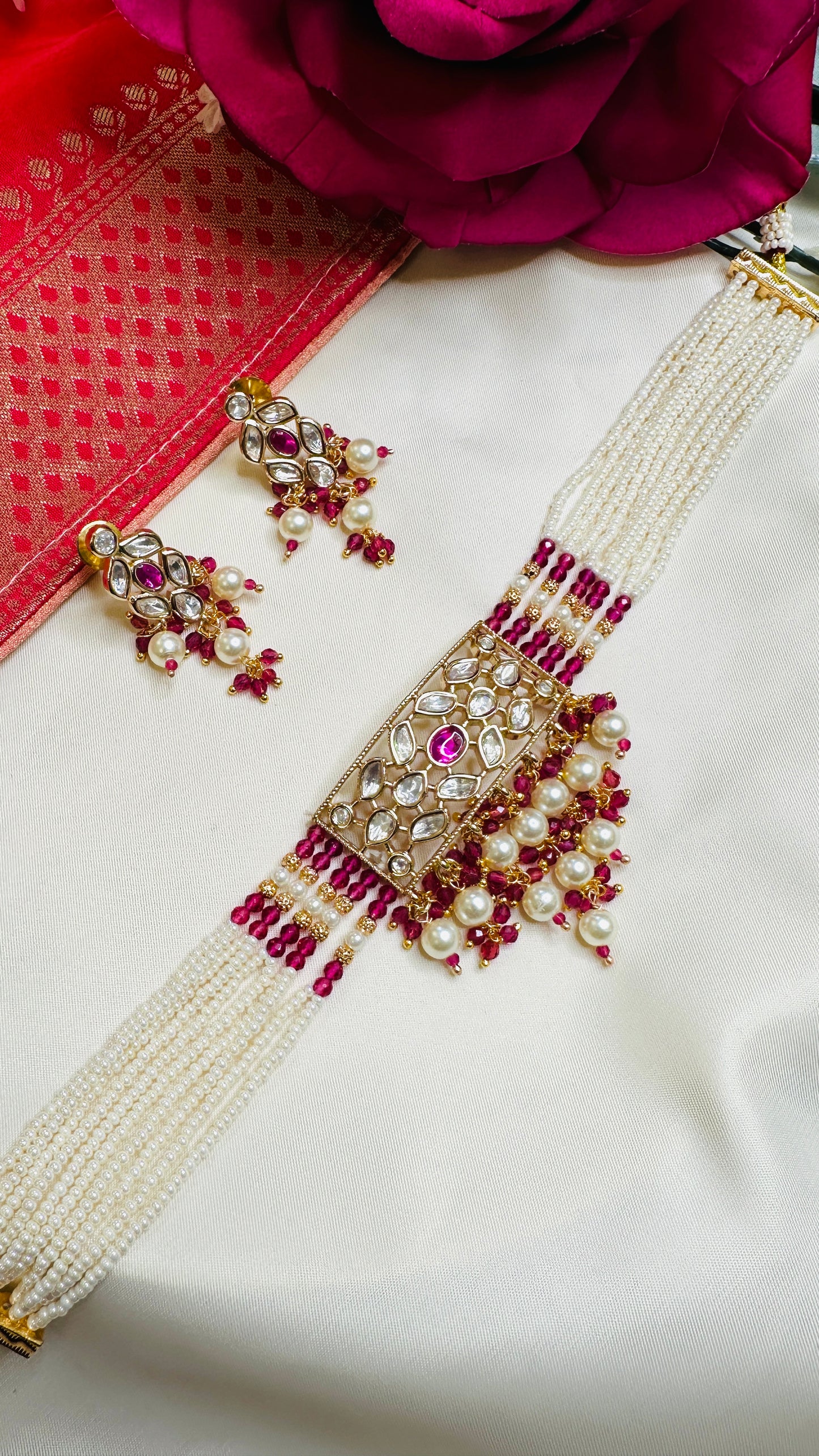 Pink Polki Pearl Choker