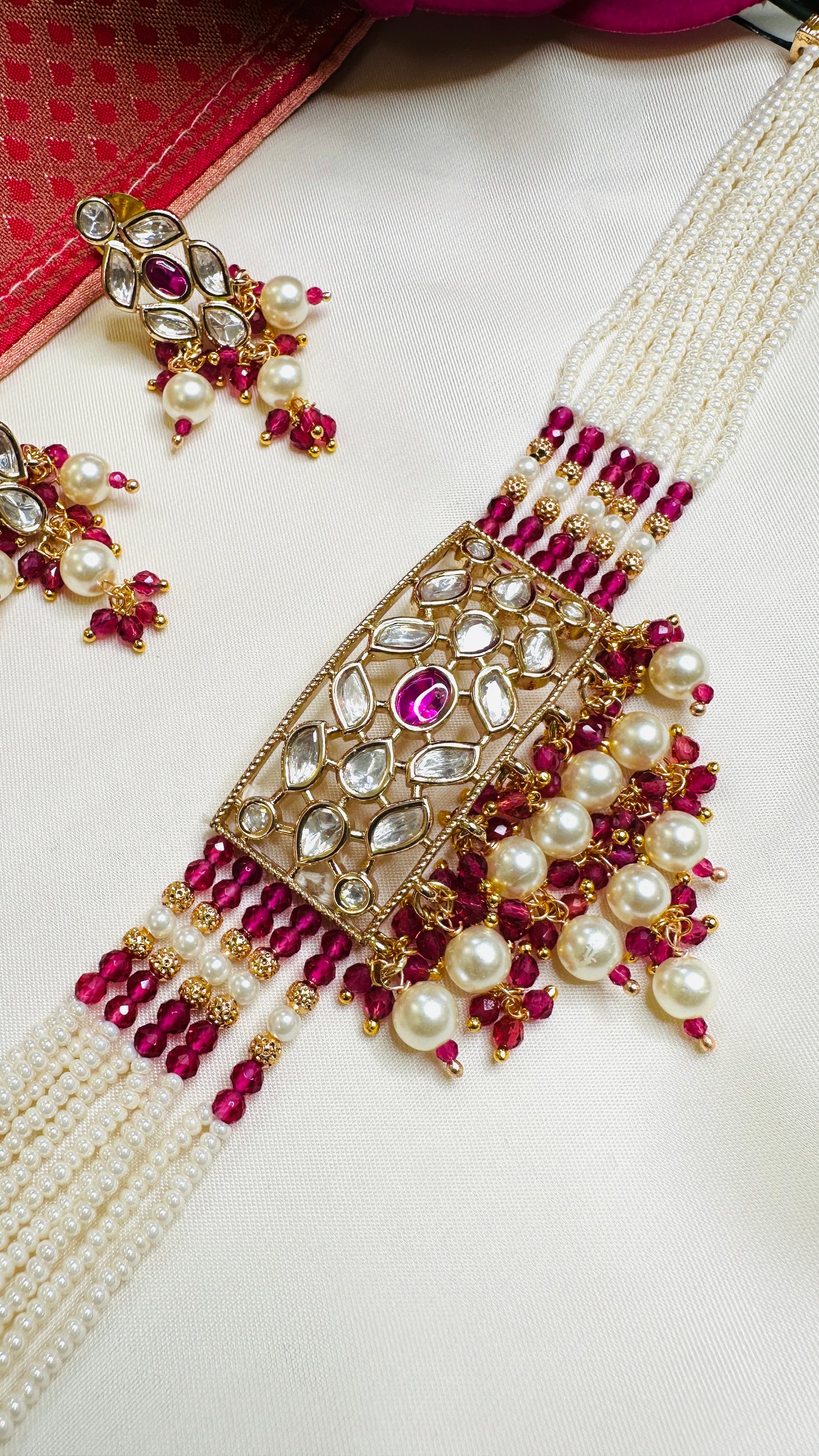 Pink Polki Pearl Choker