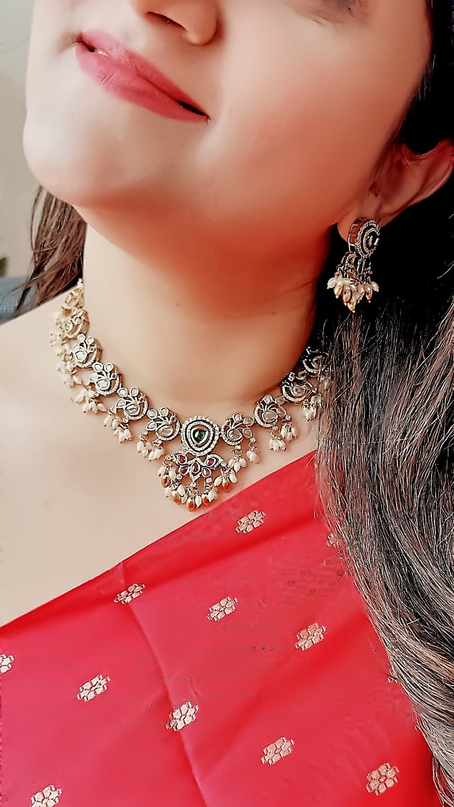 Elegant Diamond and Pearl Necklace Set