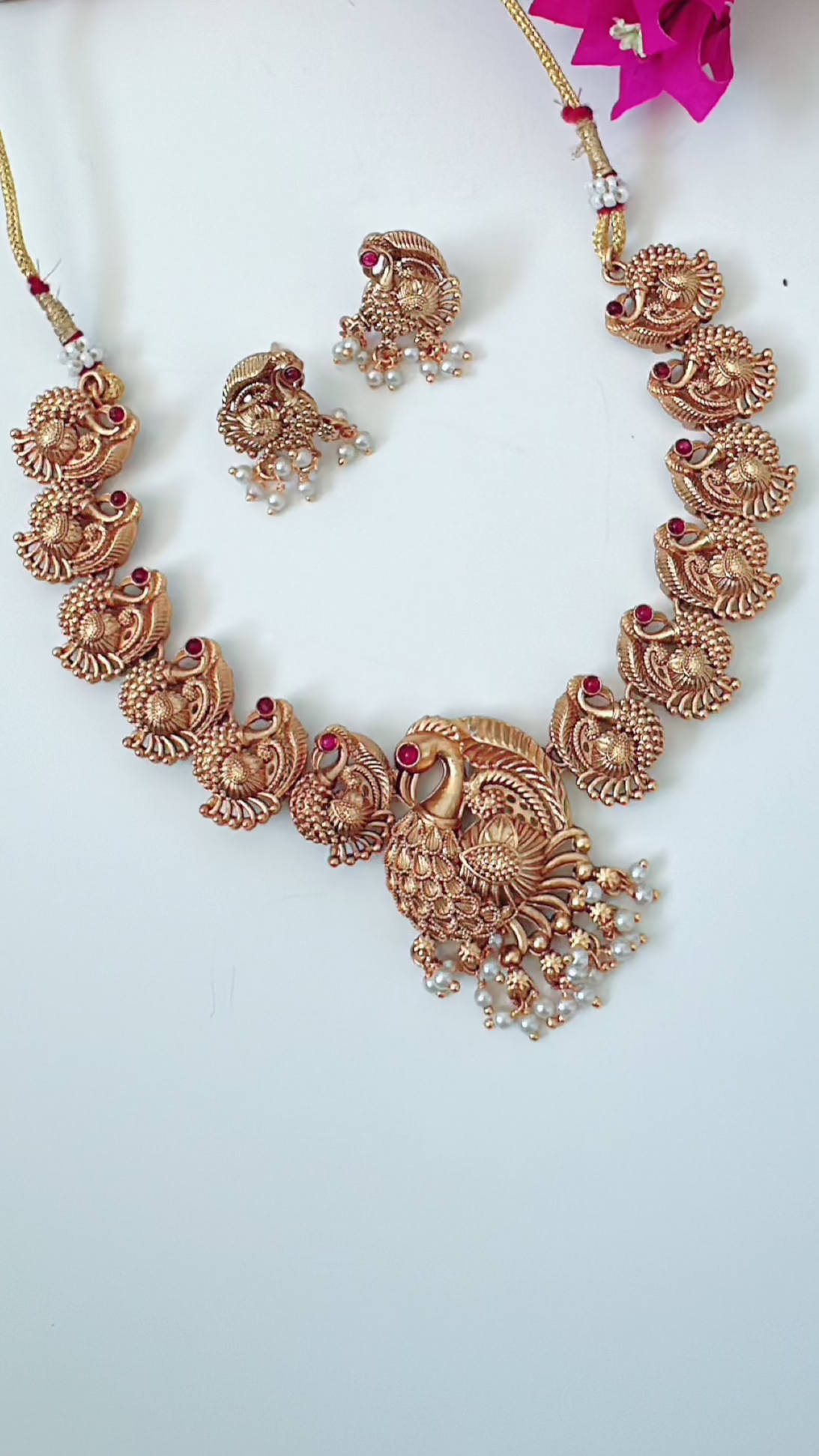 Peacock Embellishments Necklace Set