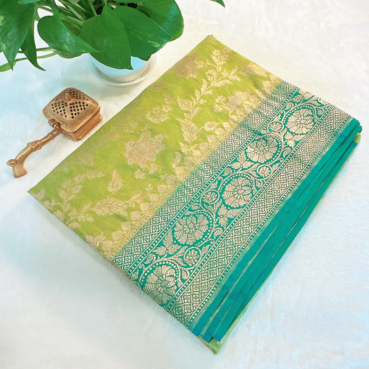 Banarasi Celestial Jangla Dreams - Green