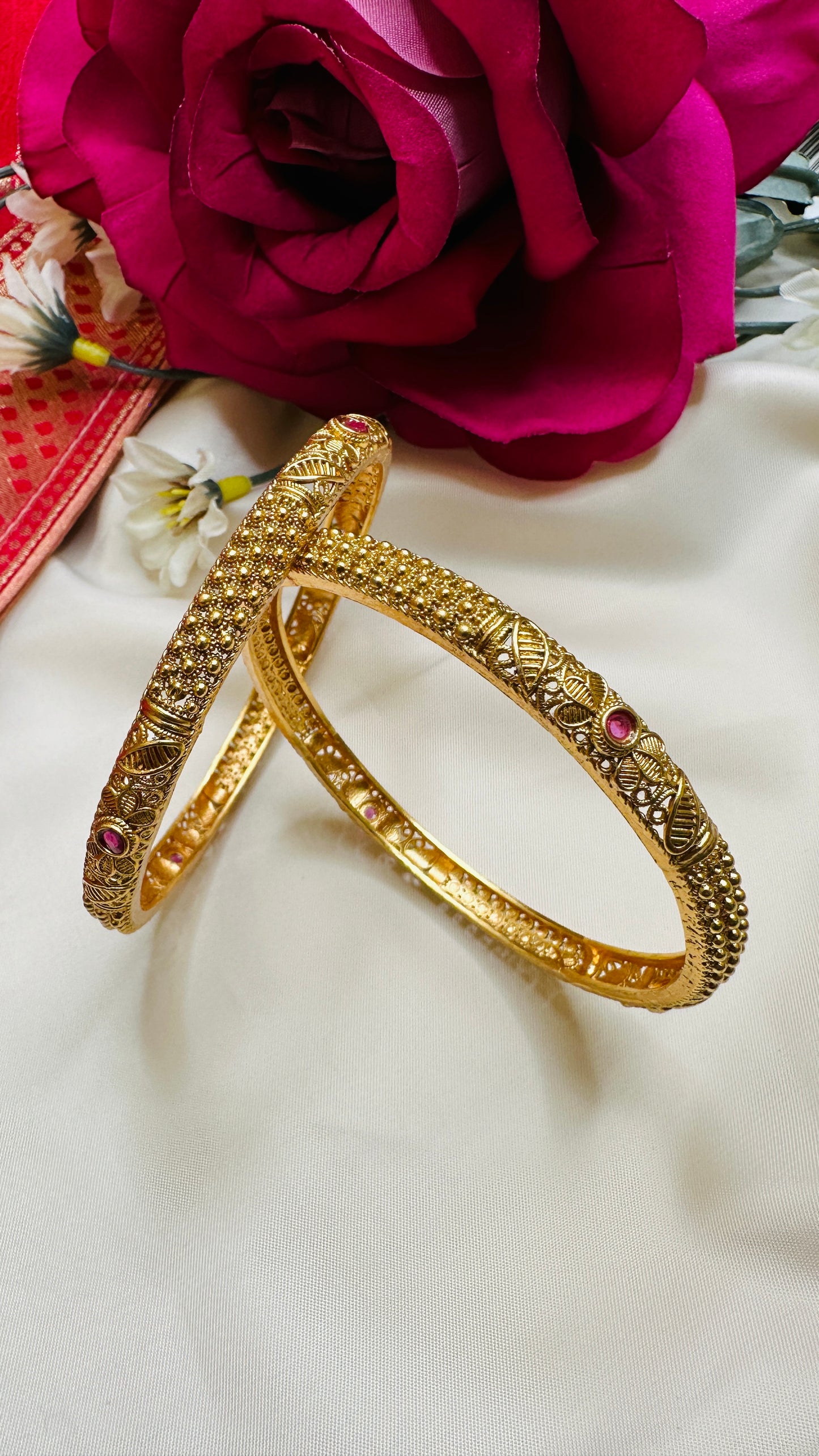 Simple Golden Bangles - Set of 2