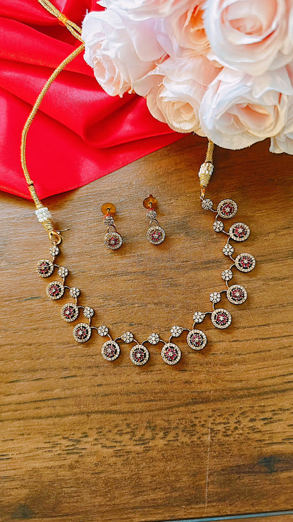 Phool Chic Elegance Necklace - Ruby