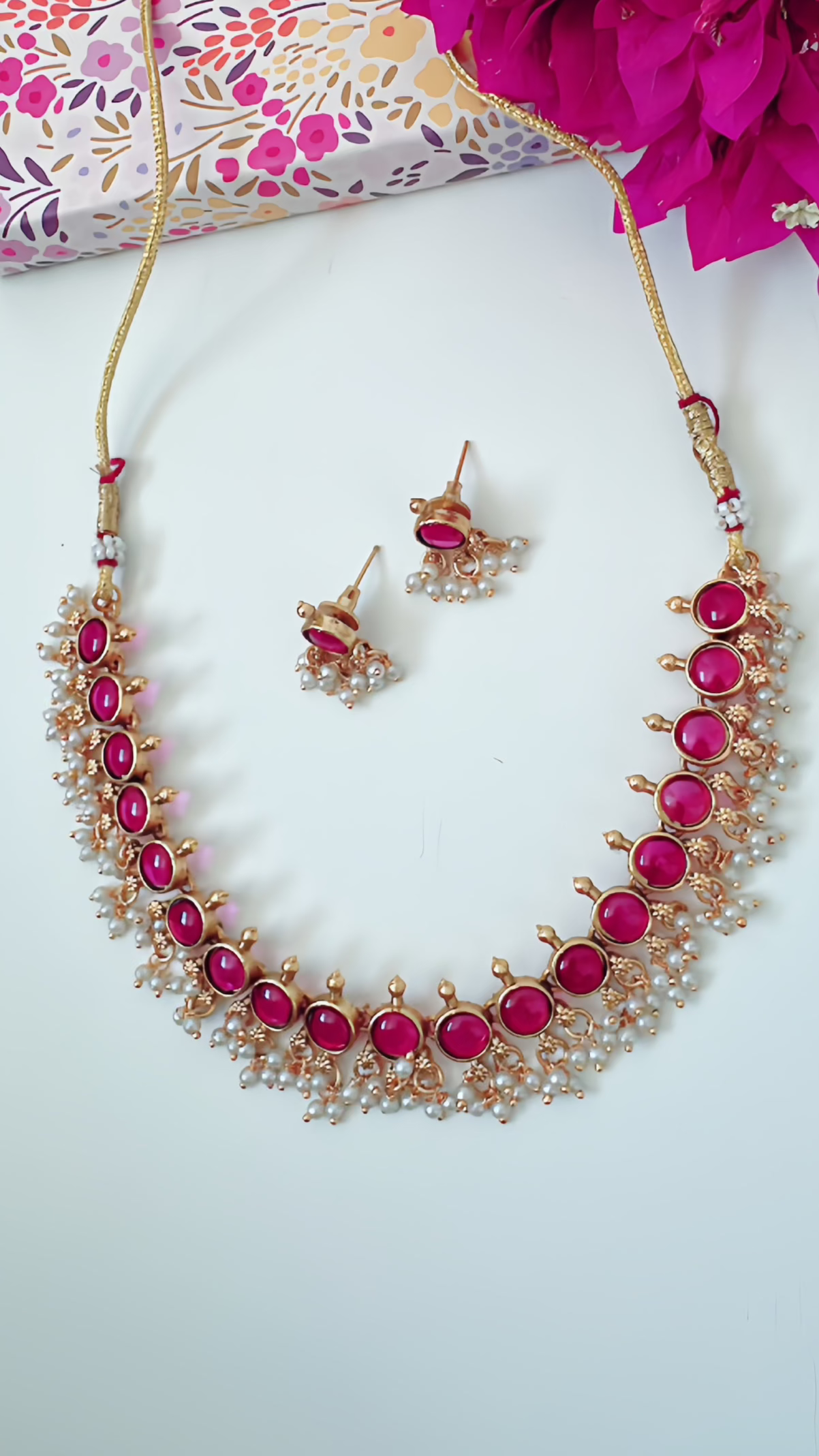 Gemstone Orb Necklace - Ruby