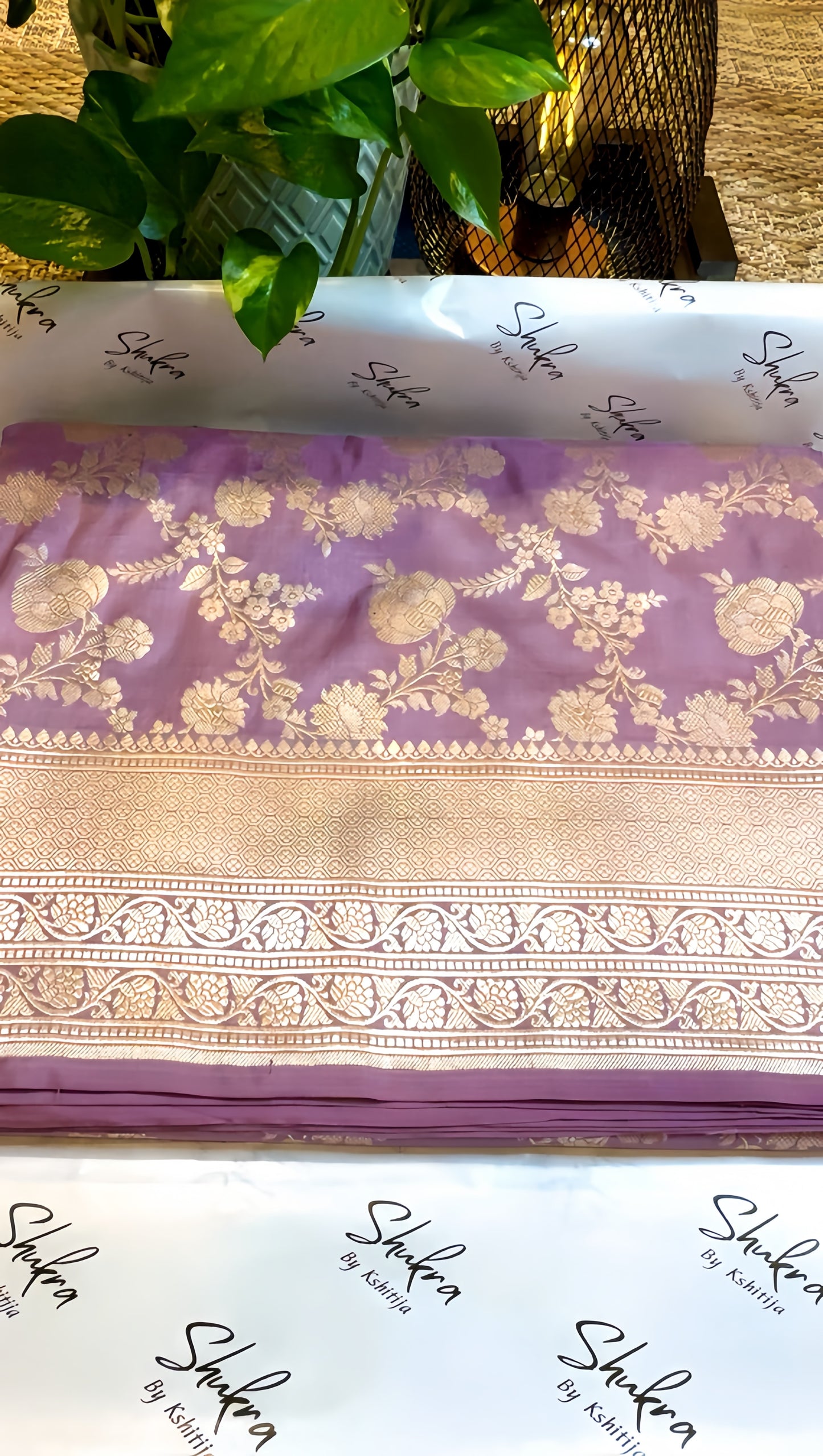 Lavender Bloom - Banarasi Saree