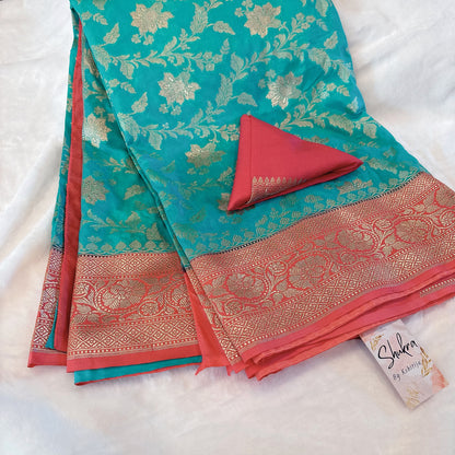 Banarasi Celestial Jangla Dreams - Mint Blue