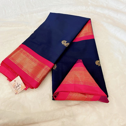 Navy & Pink Paithani