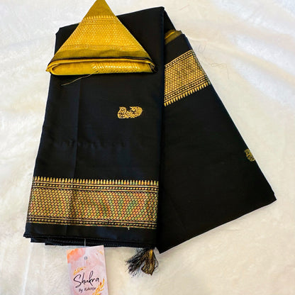 Black & Mustard Paithani