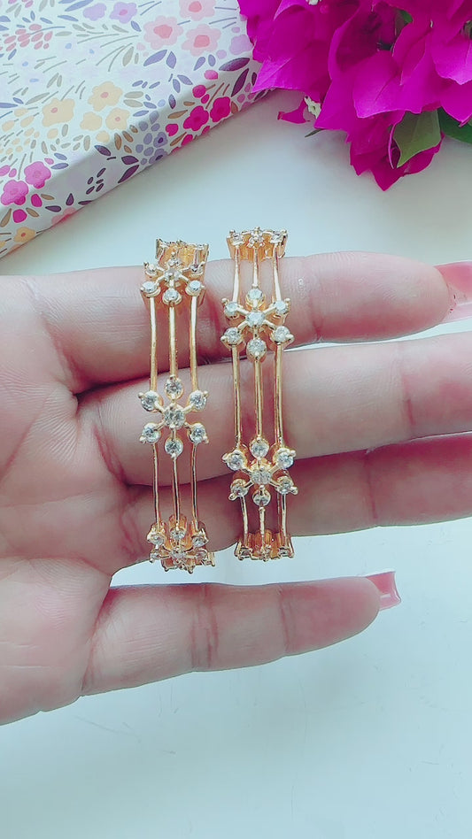 Phool Gold-AD Bangles - Set of 2
