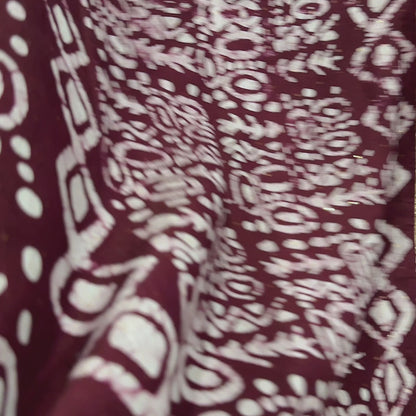 Wine Colored Batik Saree