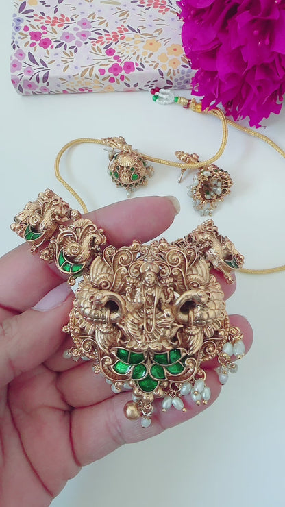 Lakshmi Necklace with Earrings